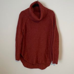 Cowl neck tunic sweater